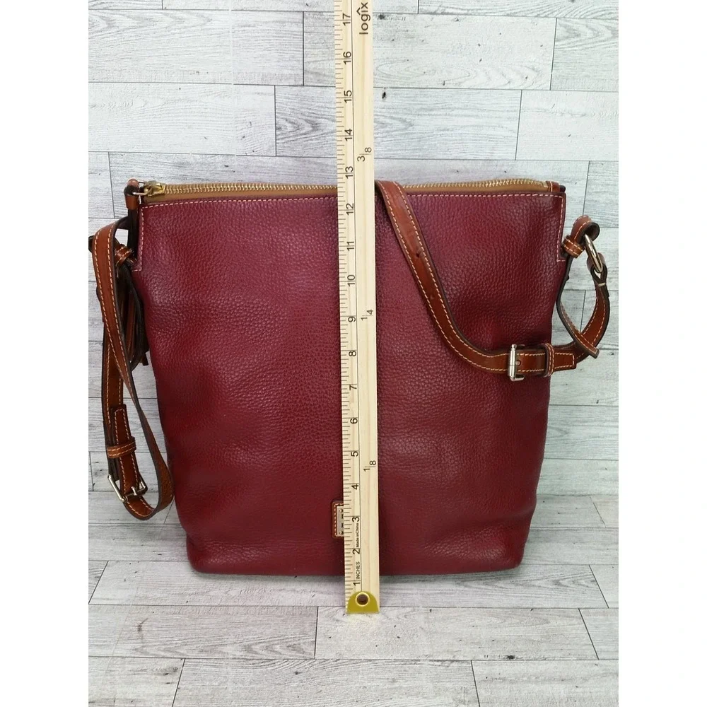 Dooney & Bourke Pebble Grain Leather Shoulder Bag Wine Red